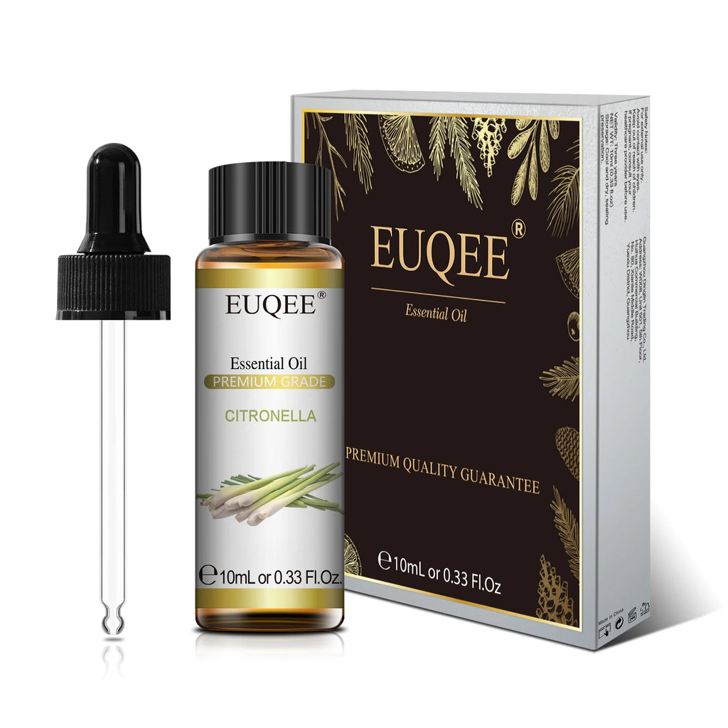 Indulge in Nature's Essence: 10ml Pure Essential Oil Set with Dropper - Lavender, Jasmine, Eucalyptus & Vanilla for Ultimate Aromatherapy