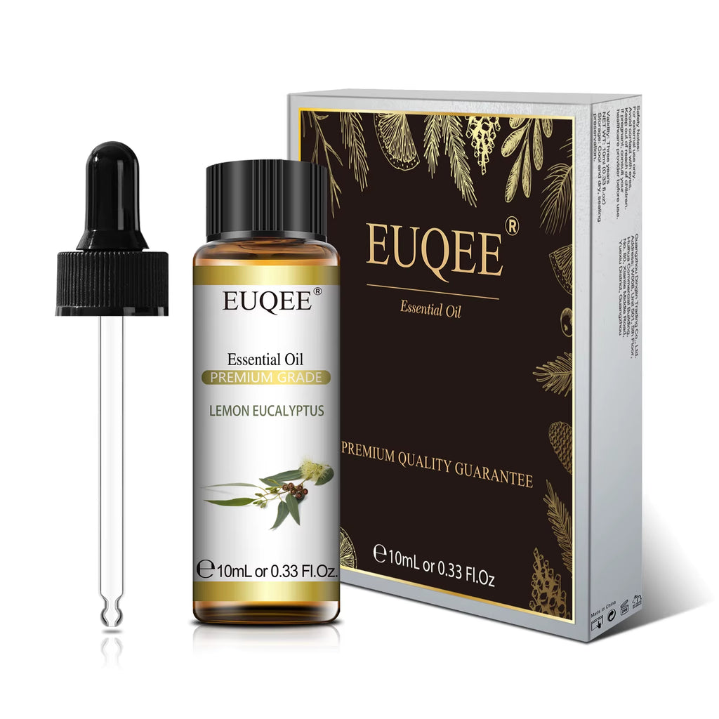 Indulge in Nature's Essence: 10ml Pure Essential Oil Set with Dropper - Lavender, Jasmine, Eucalyptus & Vanilla for Ultimate Aromatherapy
