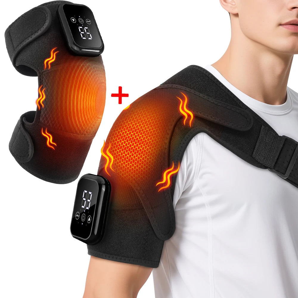 Ultimate Electric Heating Shoulder and Knee Massager with 3 Vibration Levels for Complete Muscle Relaxation