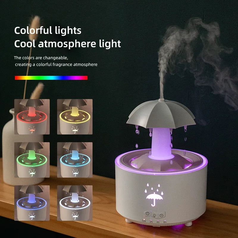Transform Your Space with the Creative Raindrop Aroma Essential Oil Diffuser - A Colorful Humidifier with Romantic Lighting