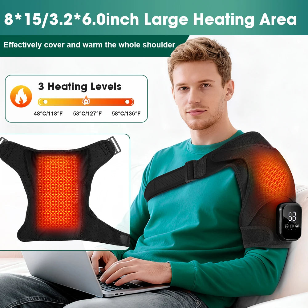 Ultimate Electric Heating Shoulder and Knee Massager with 3 Vibration Levels for Complete Muscle Relaxation