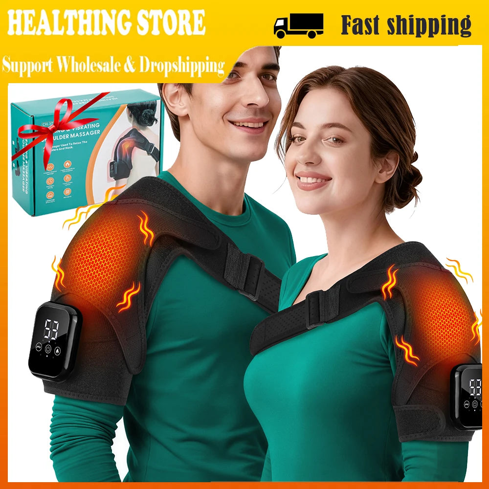 Ultimate Electric Heating Shoulder and Knee Massager with 3 Vibration Levels for Complete Muscle Relaxation