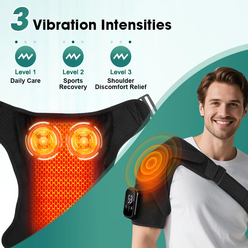 Ultimate Electric Heating Shoulder and Knee Massager with 3 Vibration Levels for Complete Muscle Relaxation