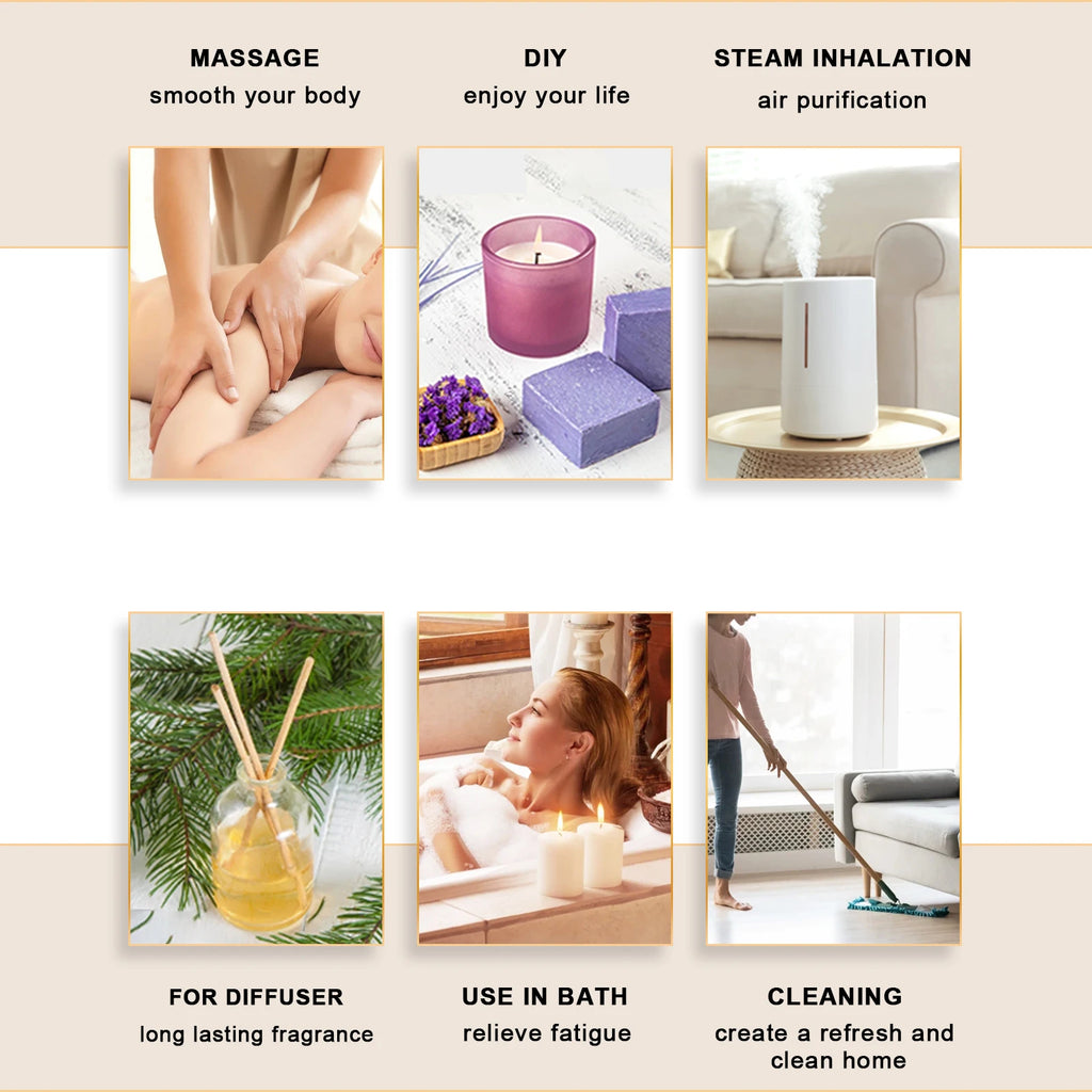 Indulge in Nature's Essence: 10ml Pure Essential Oil Set with Dropper - Lavender, Jasmine, Eucalyptus & Vanilla for Ultimate Aromatherapy