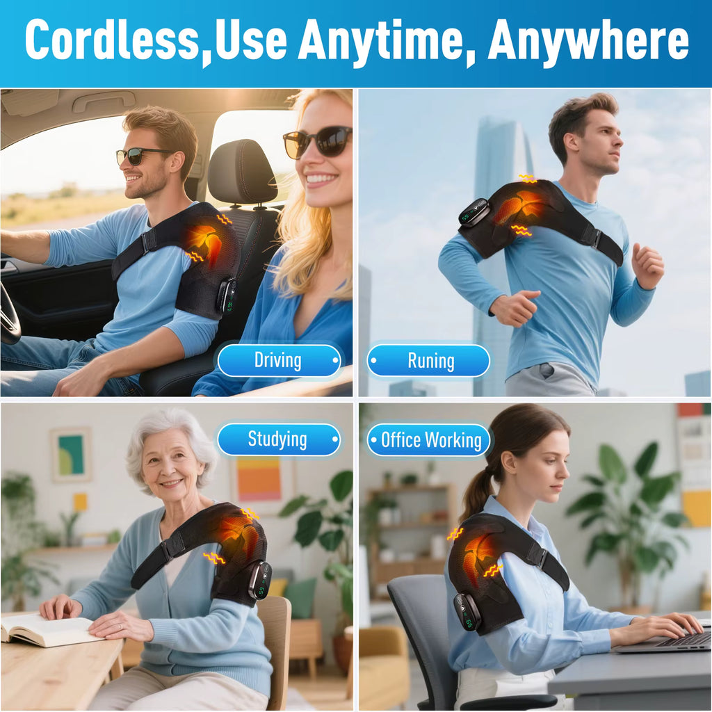 Ultimate Electric Heating Shoulder and Knee Massager with 3 Vibration Levels for Complete Muscle Relaxation